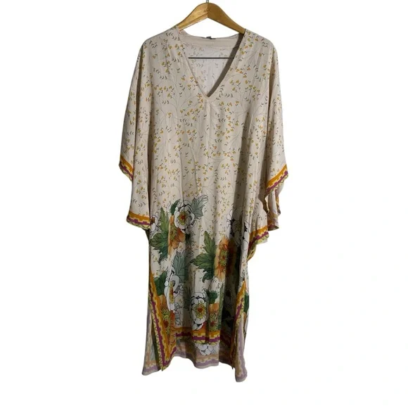 BL^NK LONDON x ANTHROPOLOGIE Floral Tunic Coverup Kaftan - Picture 2 of 10